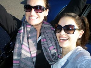 Last year, basking in the sun after dropping off bags.